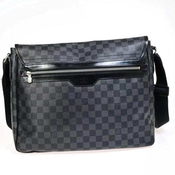 LOUIS VUITTON Daniel MM Shoulder Bag Damier Graphite Leather BK N58029 89FA587 - Picture 4 of 16